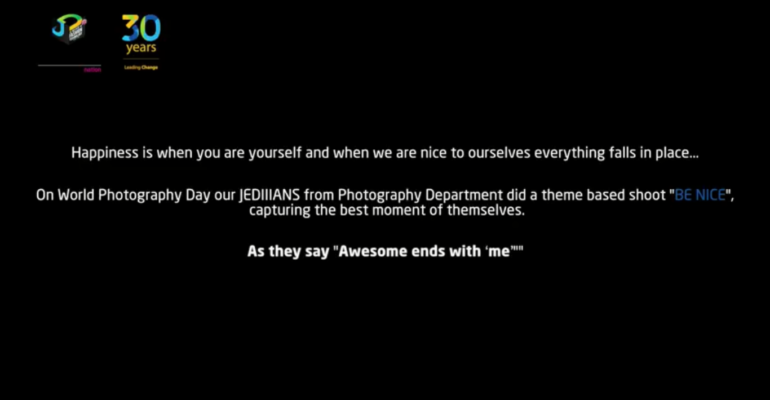 JEDIIIANS observing world photography Day 2018 with the theme “BE NICE”