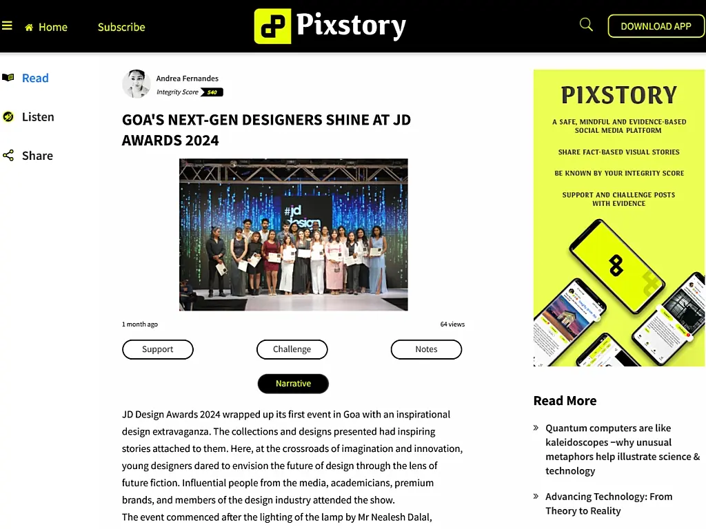 GOA'S NEXT GEN DESIGNERS SHINE AT JD AWARDS 2024 Pixstory