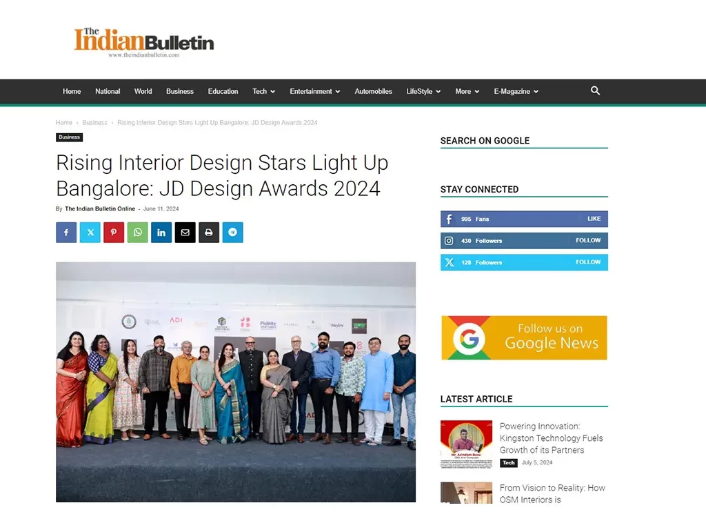 Risisng Interior Design Stars Light up bangalore TheIndianBulletin