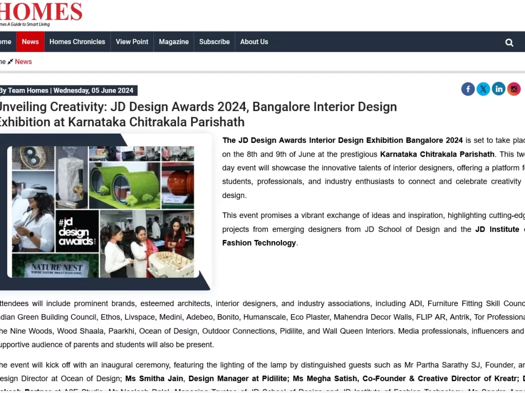 Unveiling Creativity JD Design Awards 2024 Bangalore Interior Design Exhibition at Karnataka Chitrakala Parishath