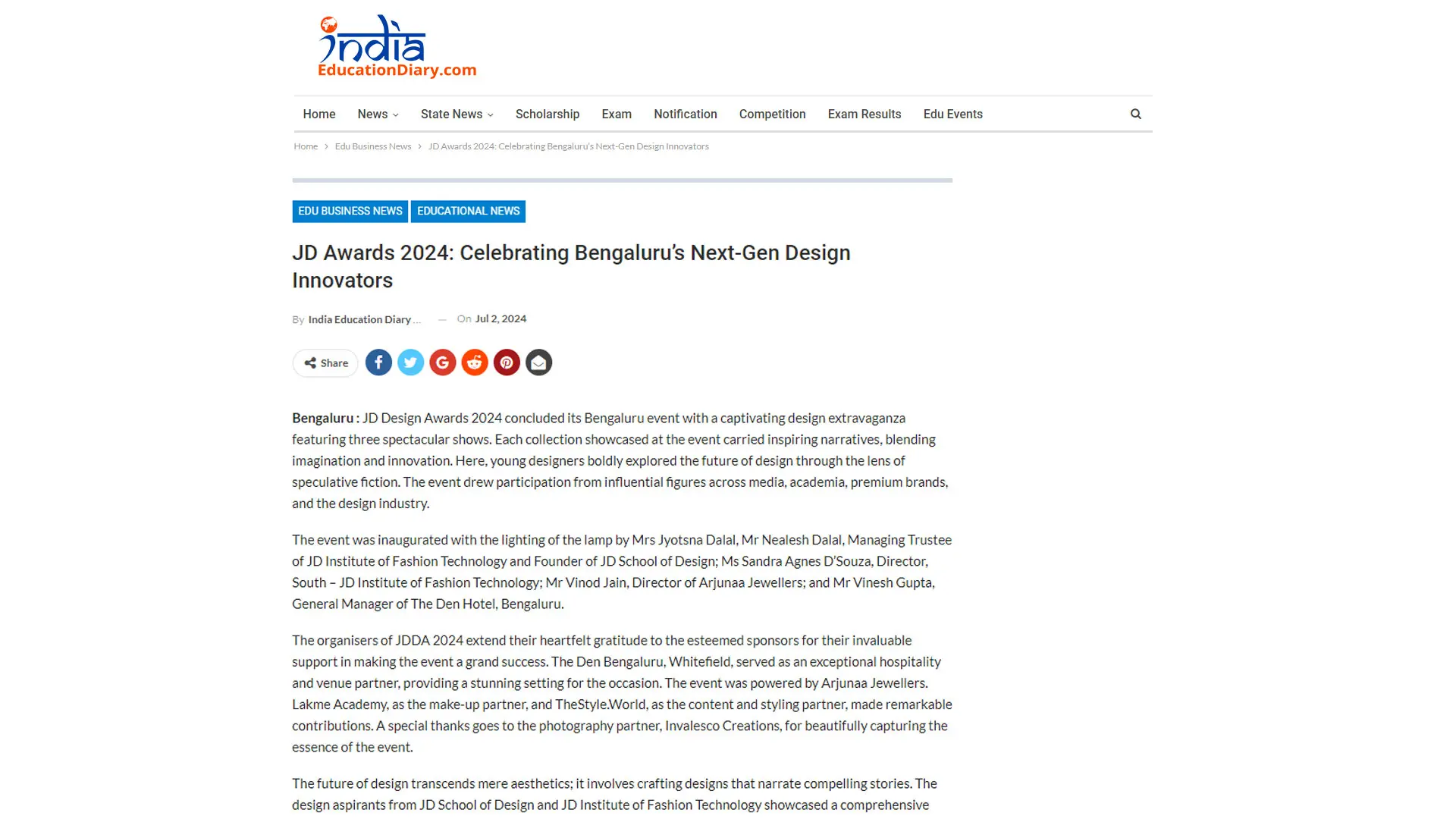 JD Awards 2024 Celebrating Bengaluru’s Next Gen Design Innovators Indian Education Diary