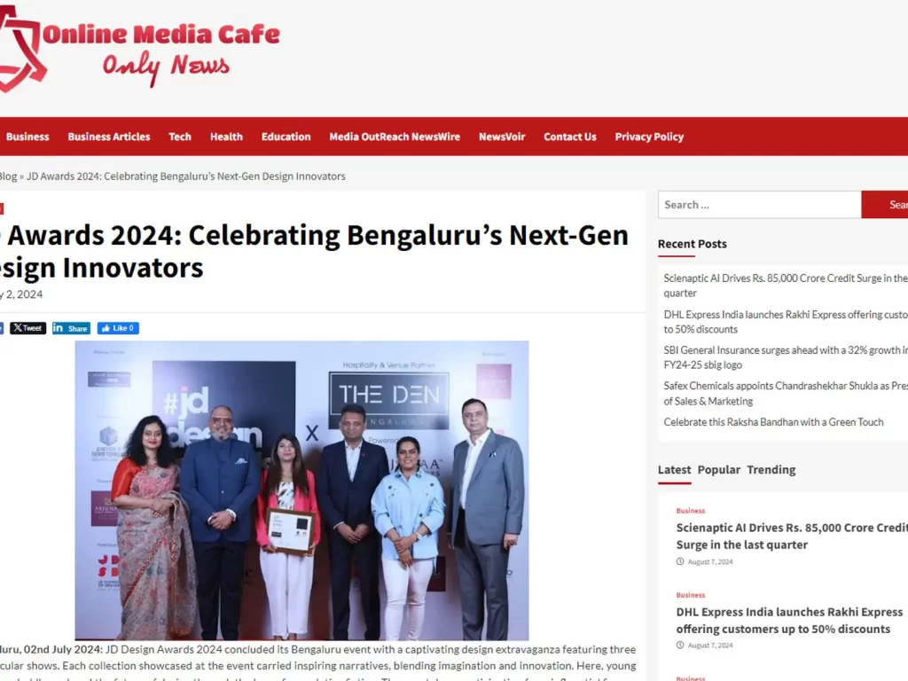 JD Awards 2024 Celebrating Bengaluru’s Next Gen Design Innovators Online Media Cafe