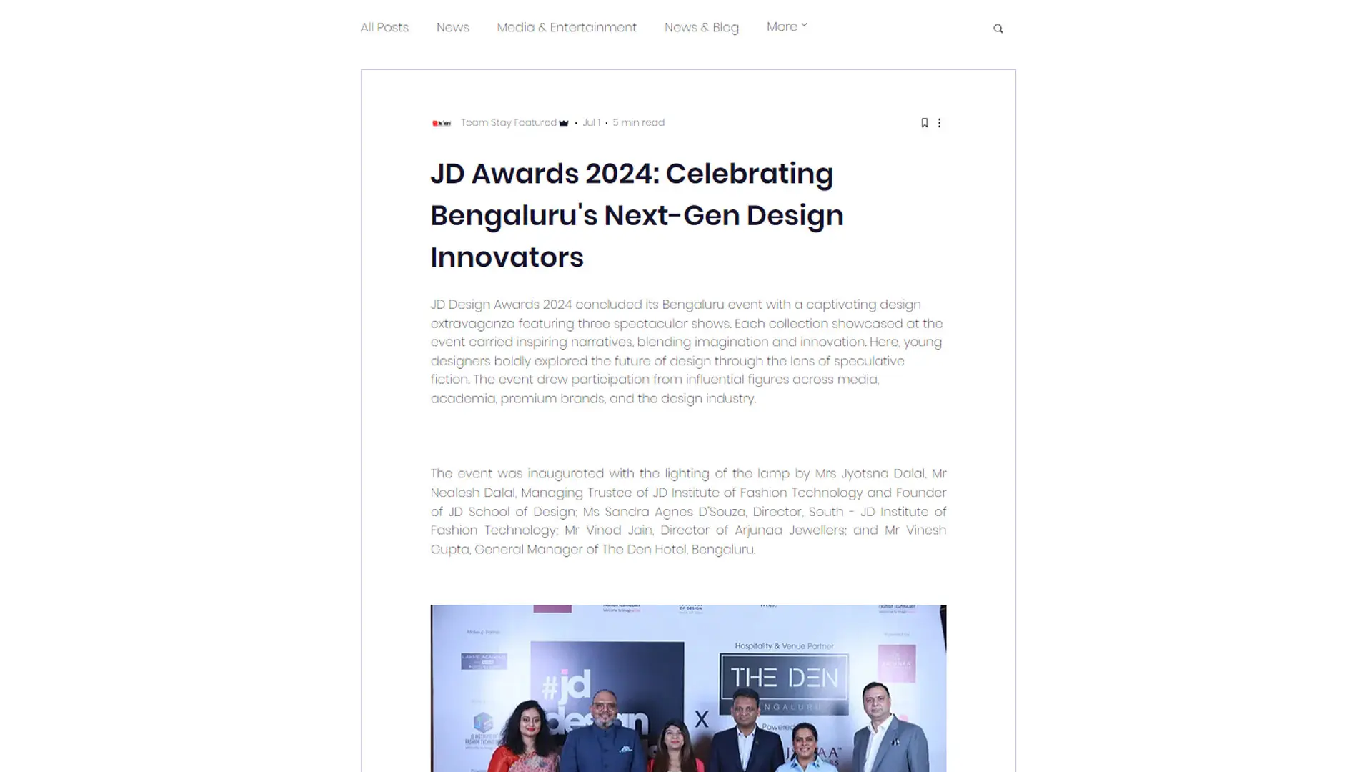 JD Awards 2024 Celebrating Bengaluru's Next Gen Design Innovators Stay Featured