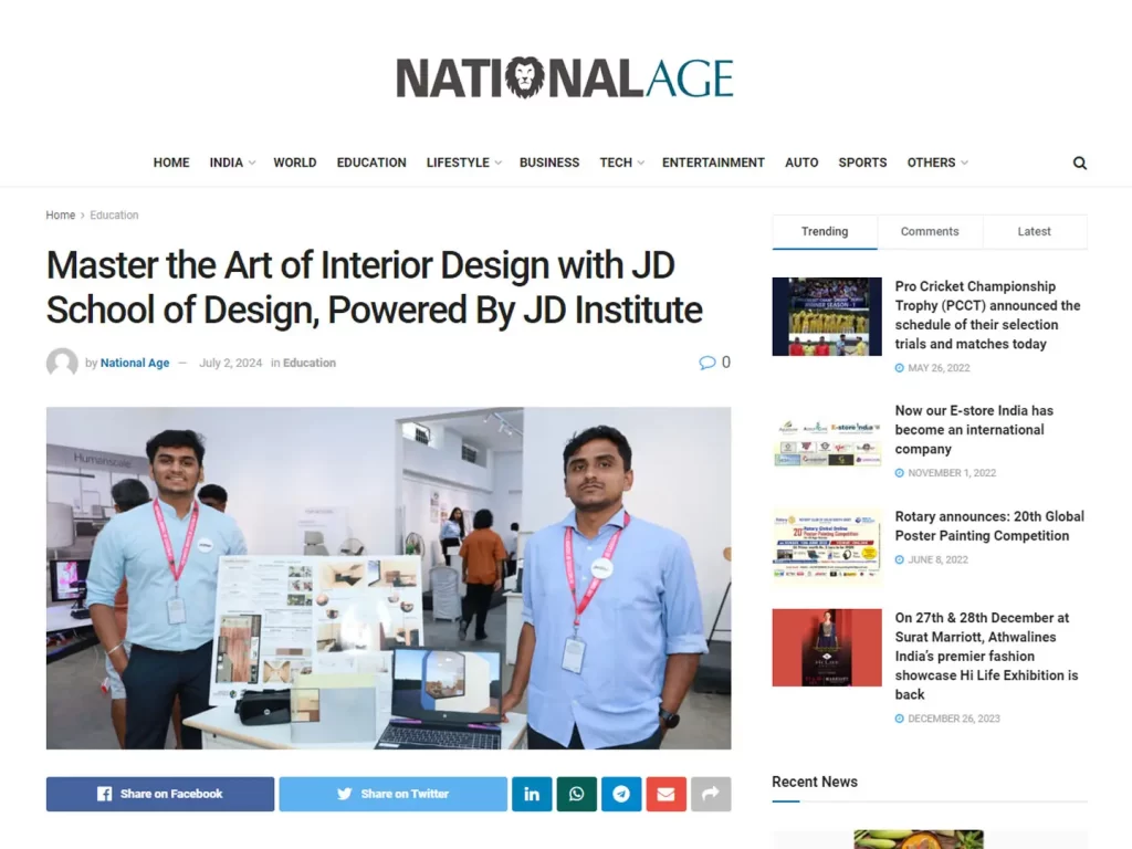 Master the Art of Interior Design with JD School of Design, Powered By JD Institute national Age